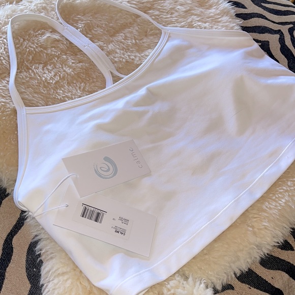 Johnny Was ENDURANCE CROSS BACK CAMI, Calme Sports Bra, XL White - Picture 2 of 8